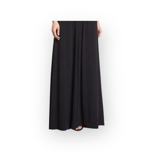 Tadashi Shoji ❤︎ Glamorous Mesh Tulle Halter Draped Gown Dress ❤︎ Black ❤︎ XS - Picture 3 of 16